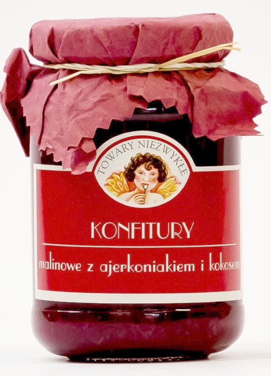 Konfitury malinowe z ajerkoniakiem i kokosem Towary Niezwykłe 200g