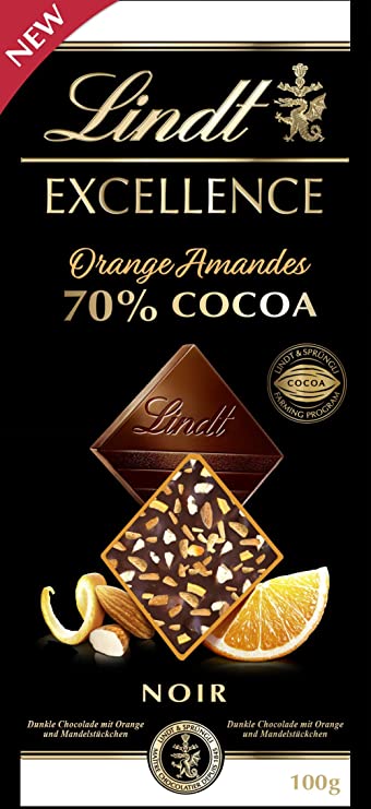 Czekolada Lindt Excellence 70% Orange Amandes 100g