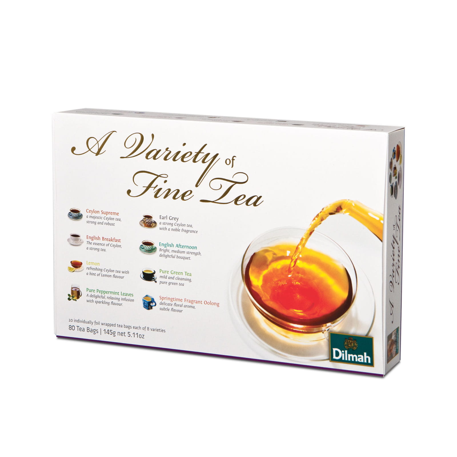 Tea Set Dilmah A Variety of Fine Tea 80 tea bags