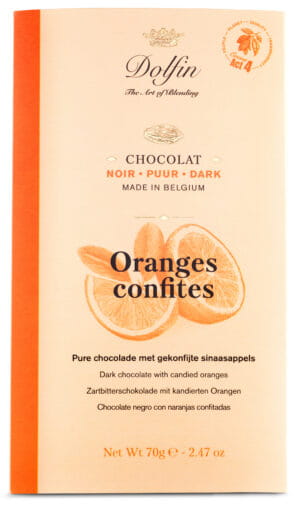 Chocolate Dolfin with candied orange peel 70g
