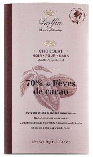 Chocolate Dolfin 70% with cocoa beans 70g