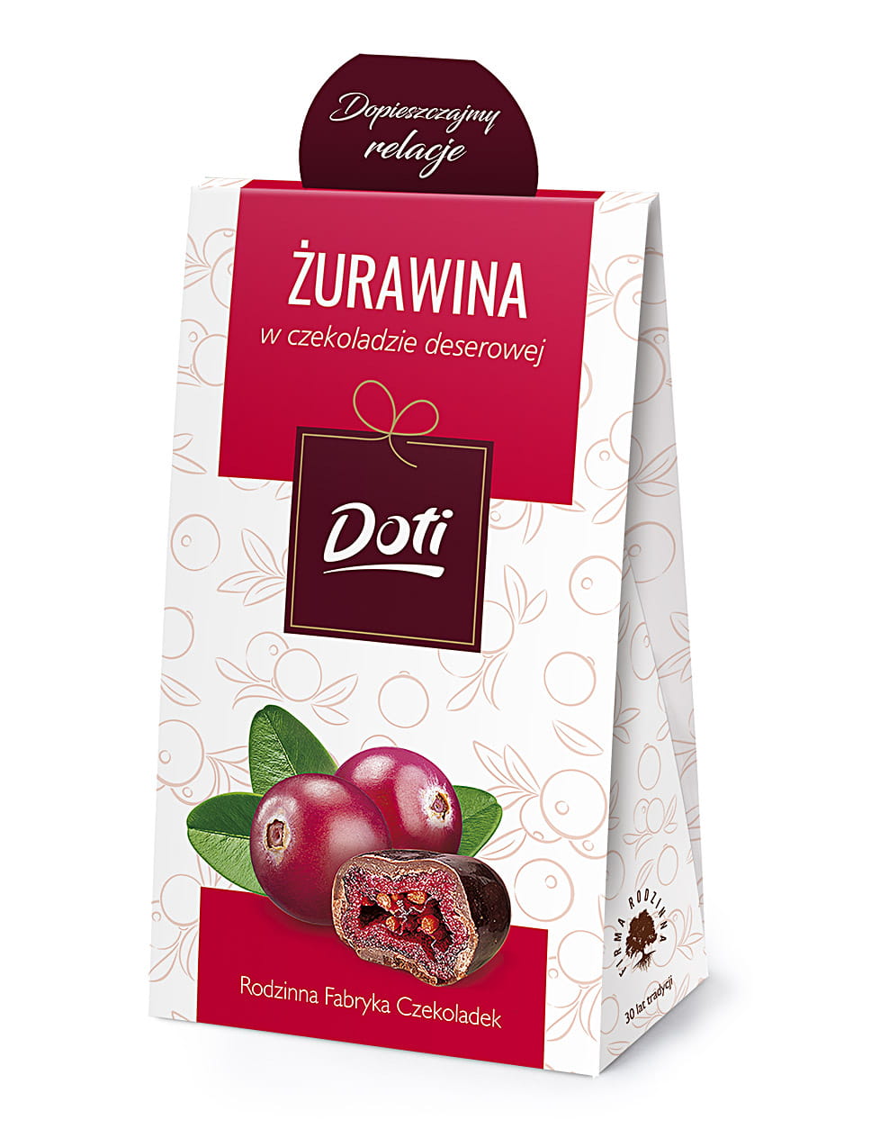 Cranberry in chocolate 100g cardboard box