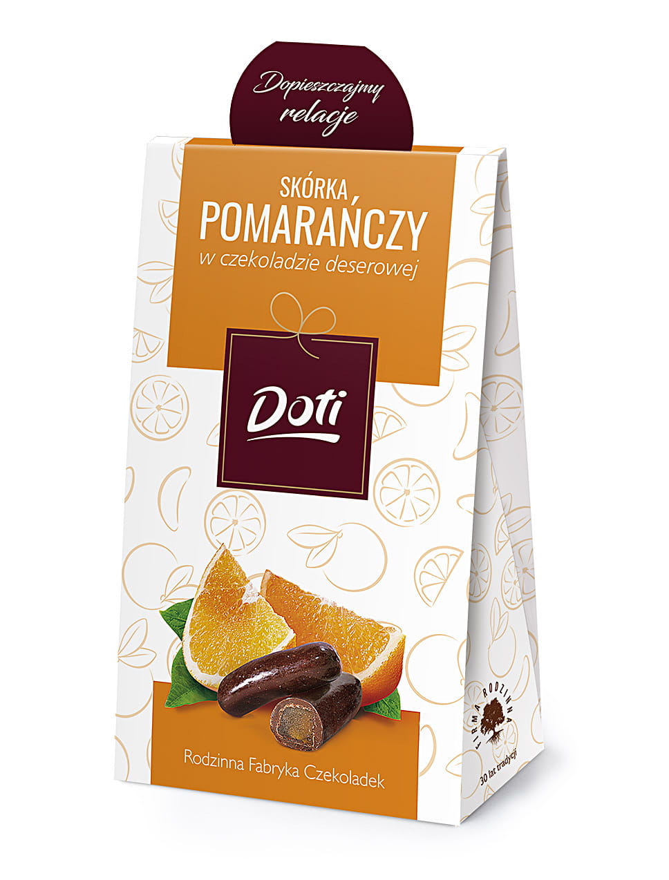 Orange peel in chocolate 100g cardboard box