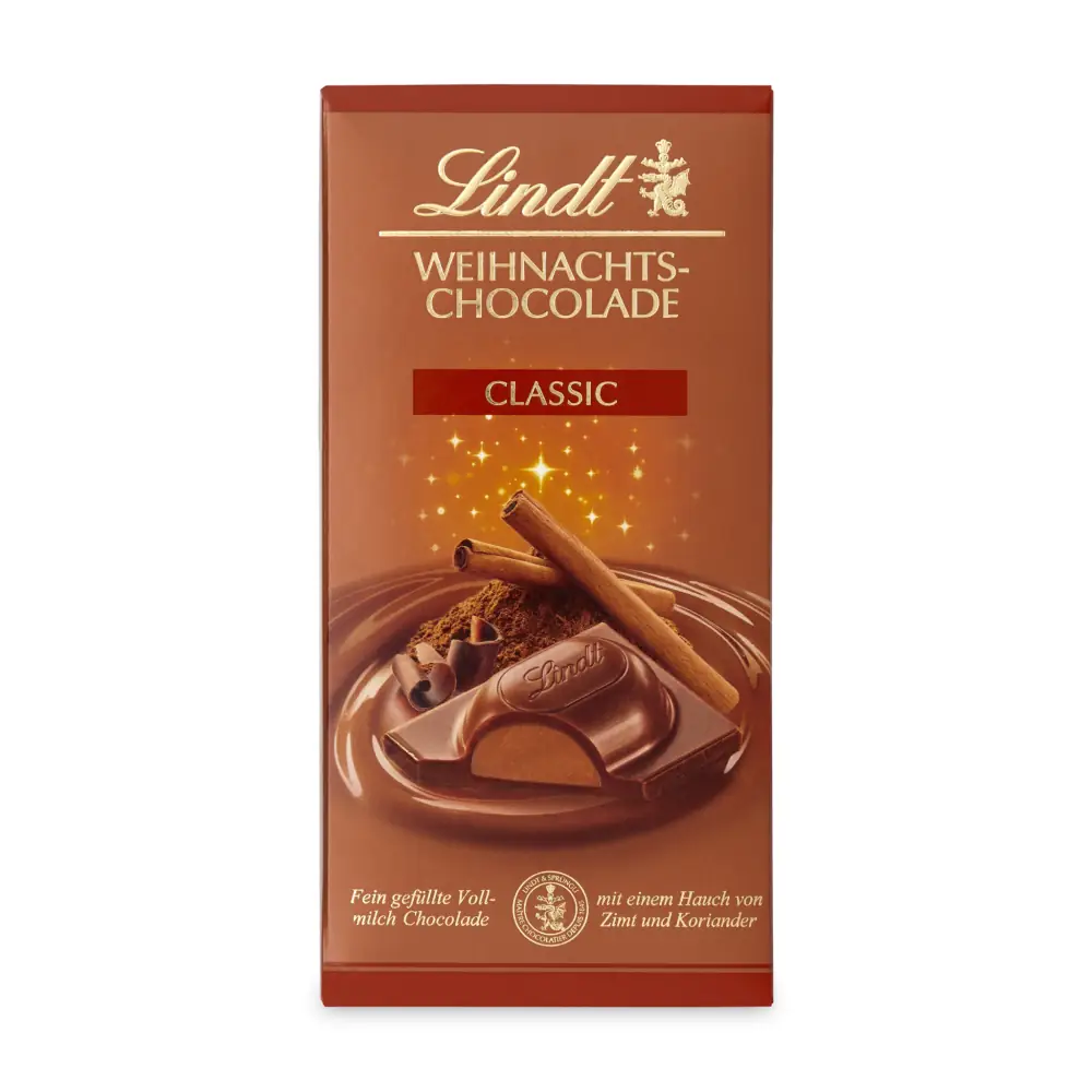 Chistmas chocolate Lindt Weihnachts-Chocolade Classic 100g