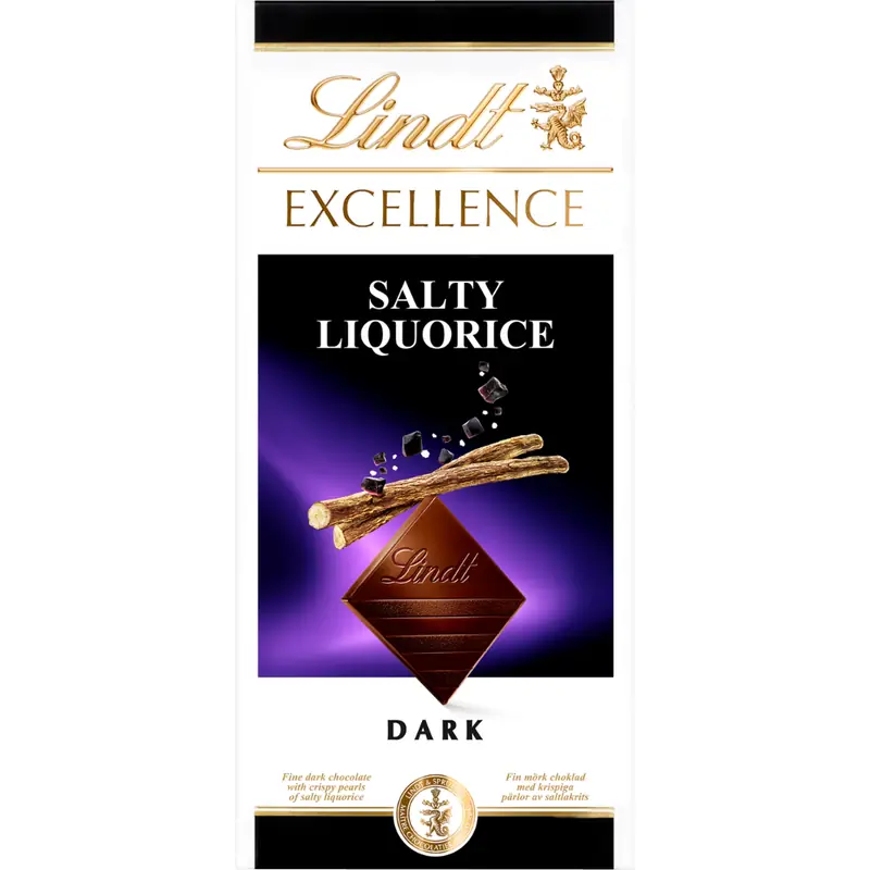 Lindt Excellence Chocolate Salty Liqorice 100g