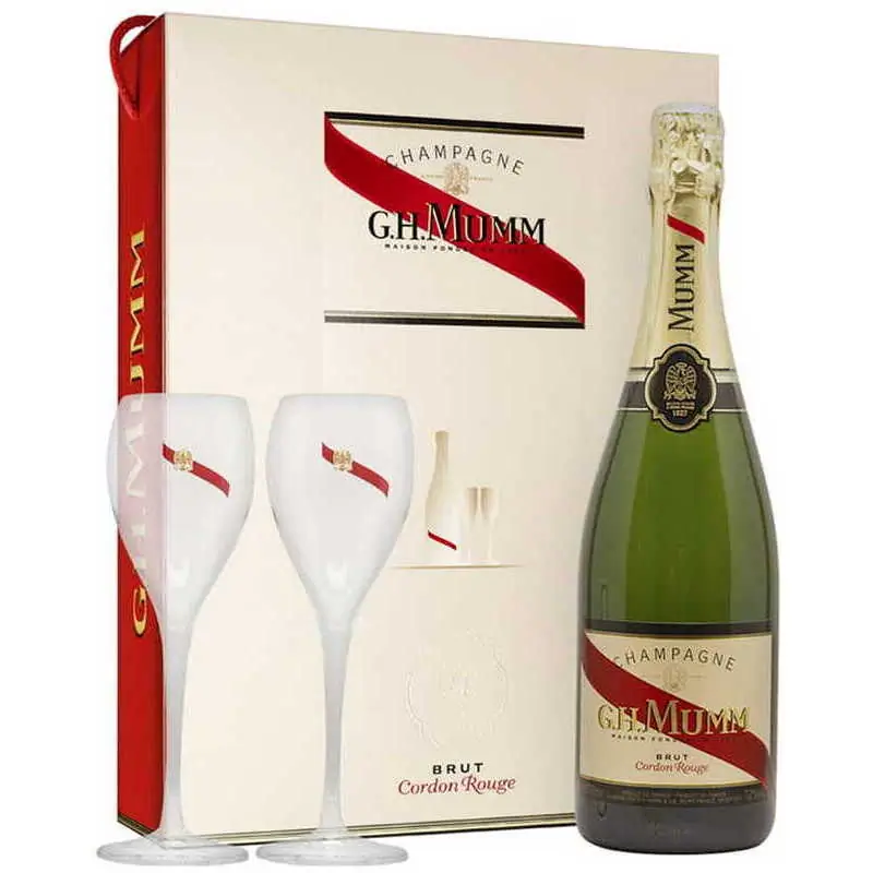 ChampagneG.H. Mumm Brut Cordon Rouge 0,75l + 2 glasses