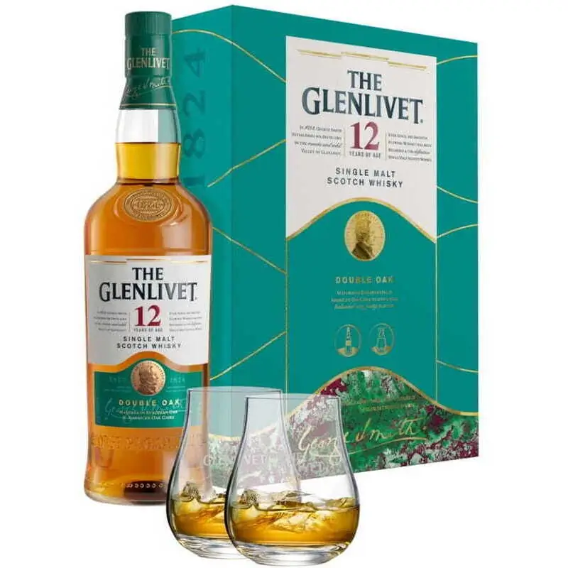 Whisky The Glenlivet 12yo 0,7l with glasses