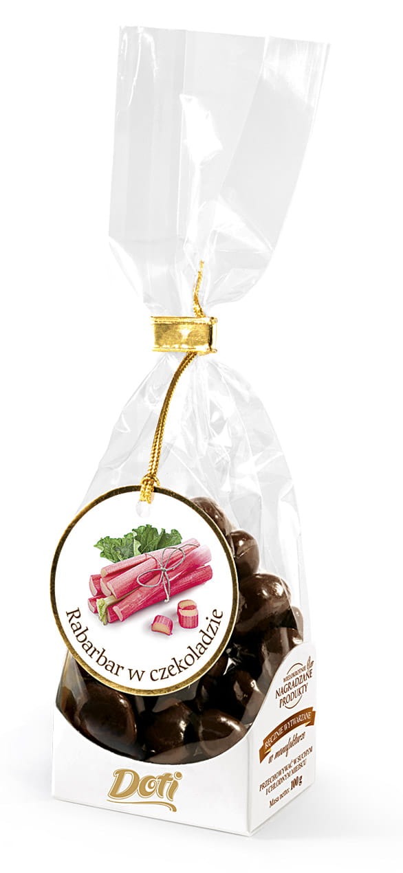 Rhubarb in chocolate 100g