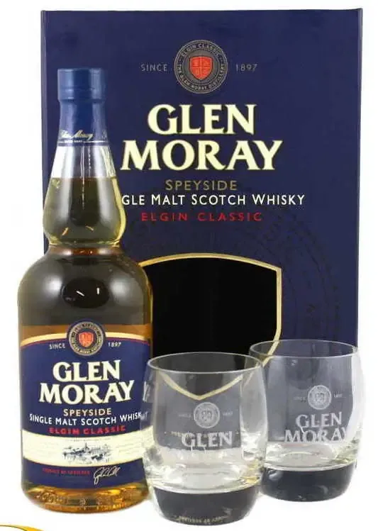 Whisky Glen Moray Elgin Classic 0,7l with glasses