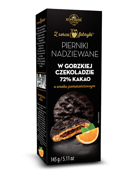 Stuffed gingerbread in dark chocolate. Orange Copernicus  (Kopernik)150g