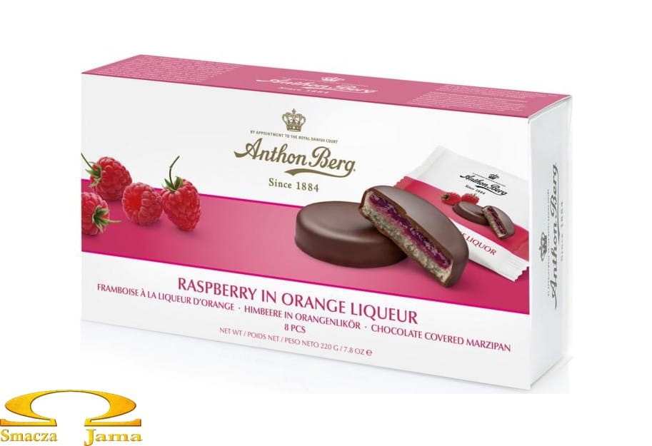 Chocolates Anthon Berg – Raspberry in orange liqueur 220g